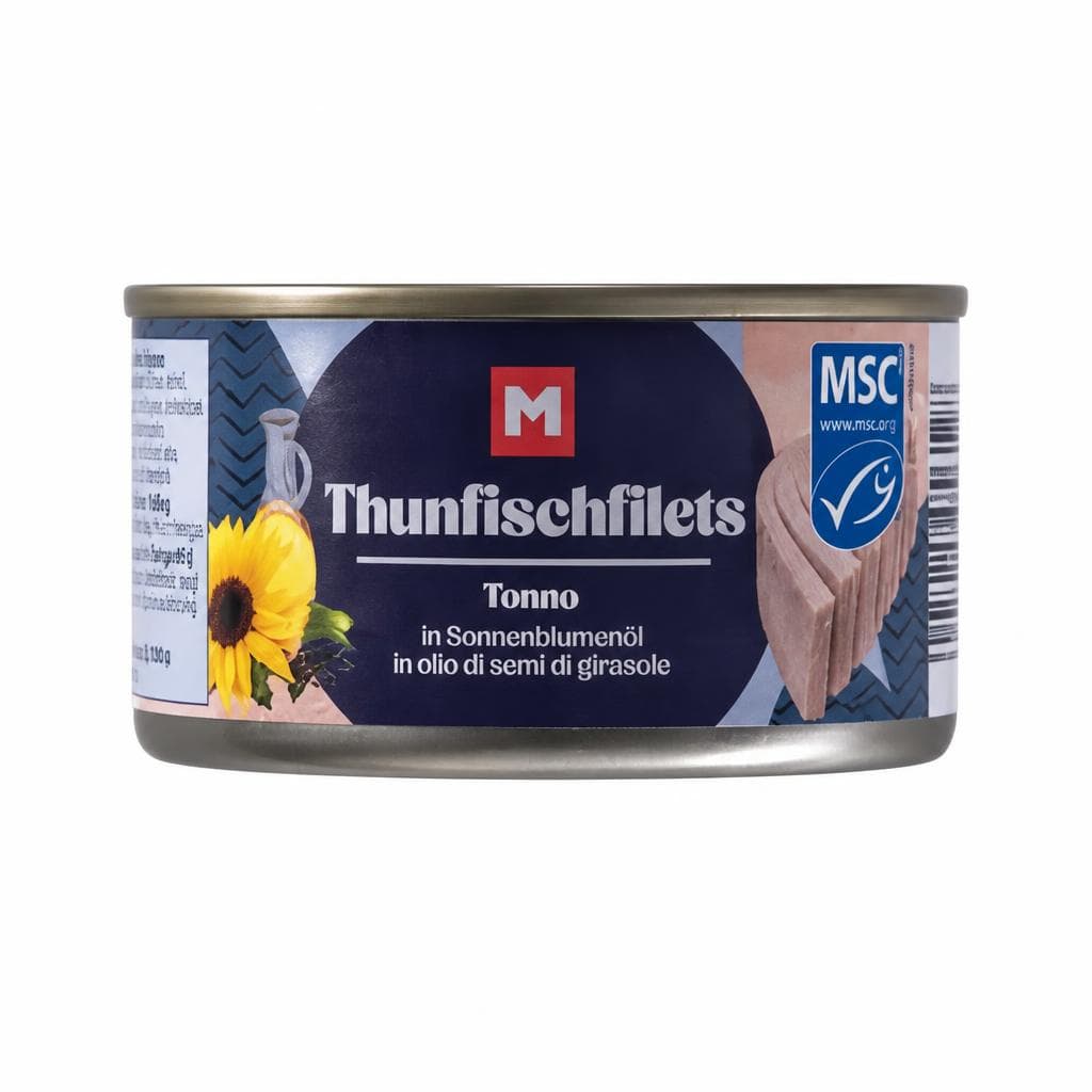 Thunfisch in Sonnenblumenöl, 195 g – MPREIS