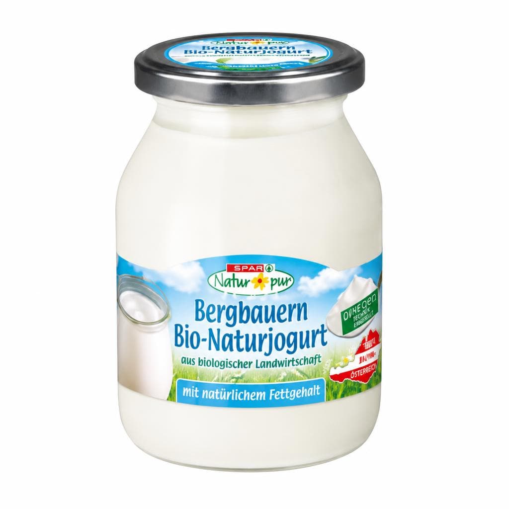 Bergbauern Bio-Frucht- oder Bio-Naturjogurt, 500 g SPAR Natur pur – Spar