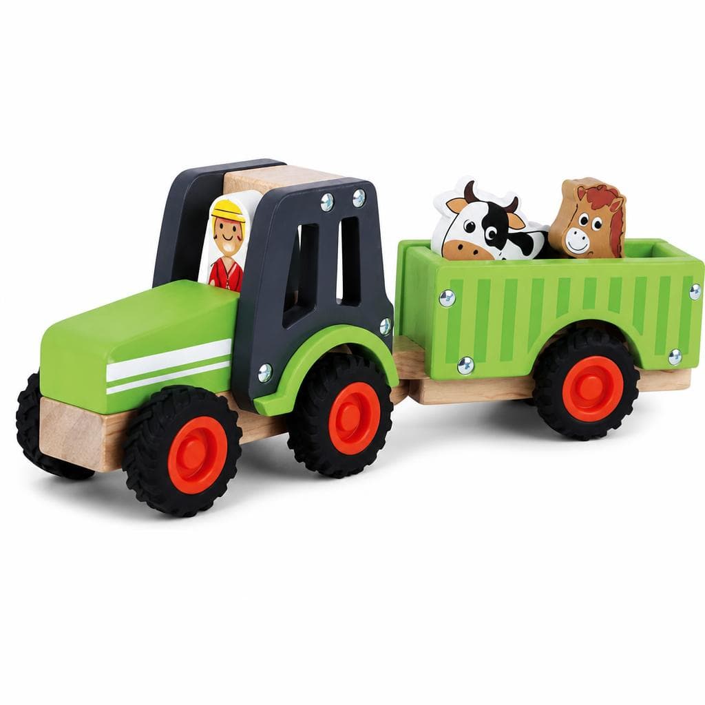 Holz-Traktor mit Hänger, 28 cm – Interspar