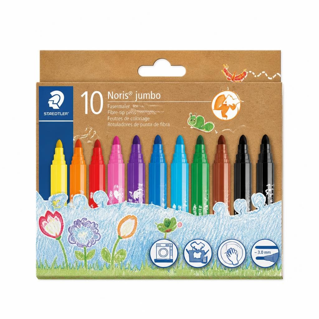 Jumbo-Fasermaler, 10 Farben – Penny