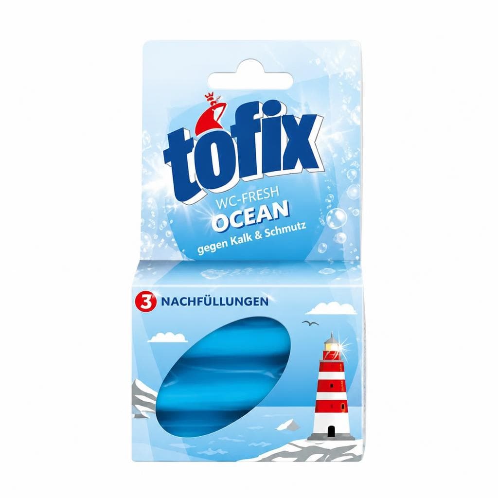 WC-Fresh Nachfüller „Ocean" 3 Stück, 197 g Tofix Angebot bei Norma