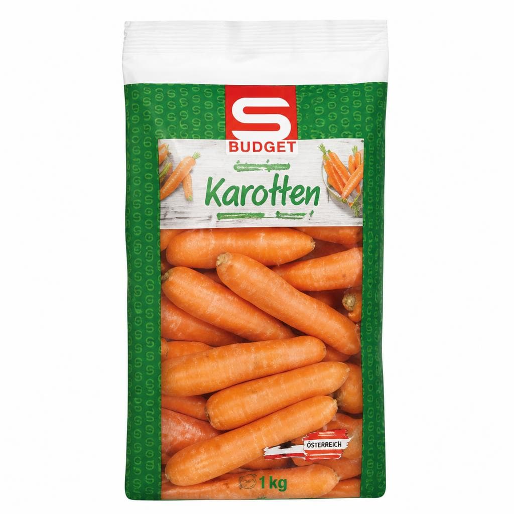 S-Budget Karotten, 1 kg Packung – Maximarkt
