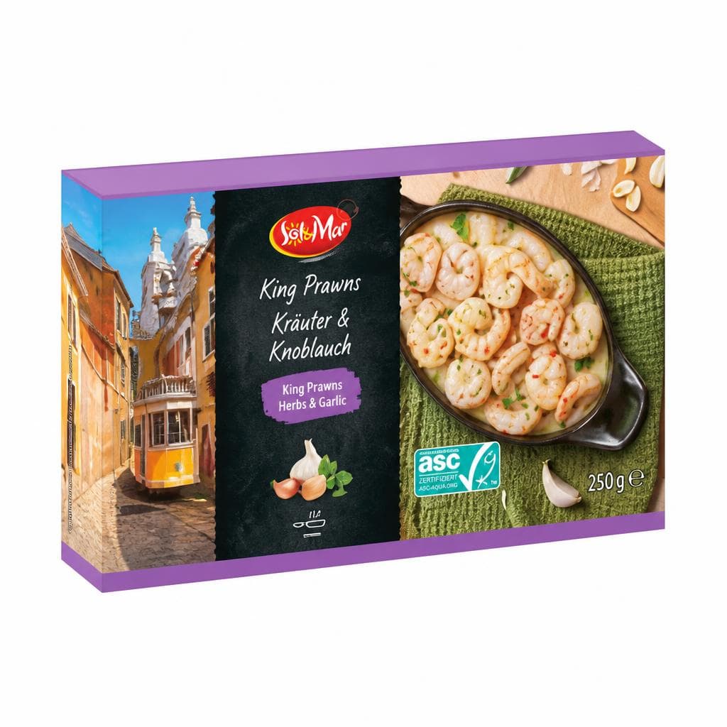 SOL&MAR King Prawns Kräuter & Knoblauch oder Piri Piri, 250 g – Lidl