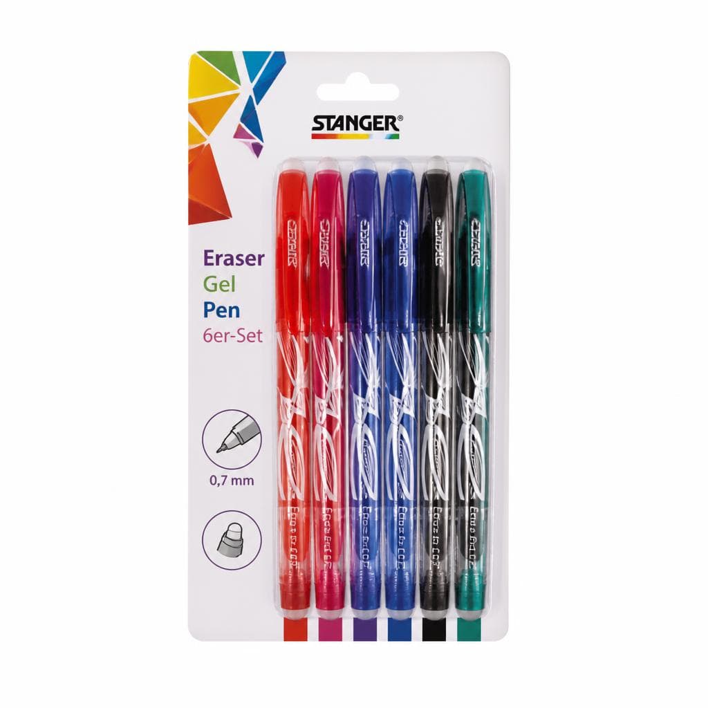 Stifteset Eraser Gel Pen, 6er-Set STANGER – Norma