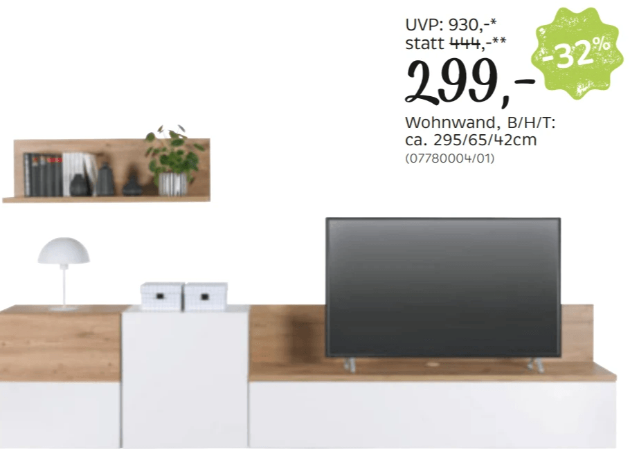 Wohnwand B/H/T: ca. 295/65/42 cm Angebot bei XXXLutz