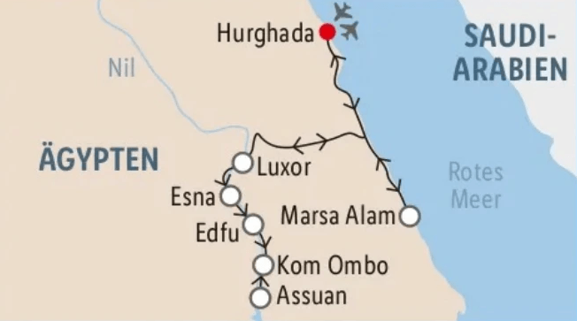 Ägypten Nilkreuzfahrt & Baden 15 Tage M/S Emilio, Blue Reef Resort Angebot bei Lidl Reisen