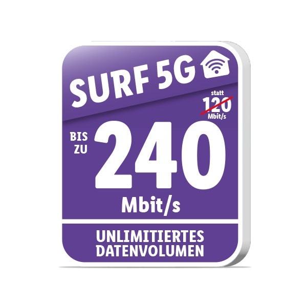 Lidl Connect SURF 5G Tarif 240 Mbit/s Angebot bei Lidl
