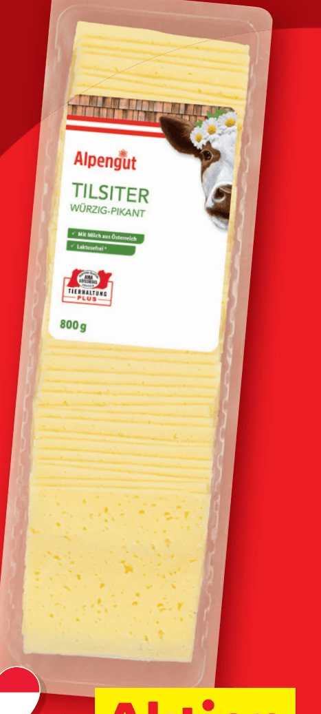 Alpengut Tilsiter in Scheiben 800 g Angebot bei Lidl