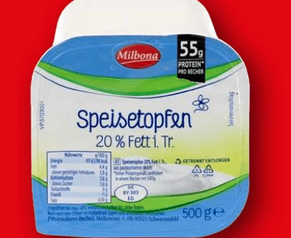 Milbona Speisetopfen 500 g Angebot bei Lidl