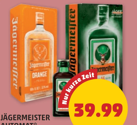 Jägermeister Automat 60 x 0,02 Liter Angebot bei Penny