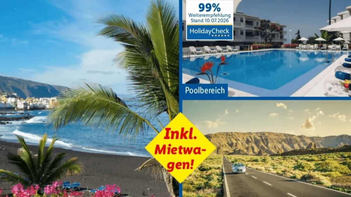 Spanien Teneriffa – Hotel Route Active 8- bzw. 15-tägige Reise Angebot bei Lidl Reisen