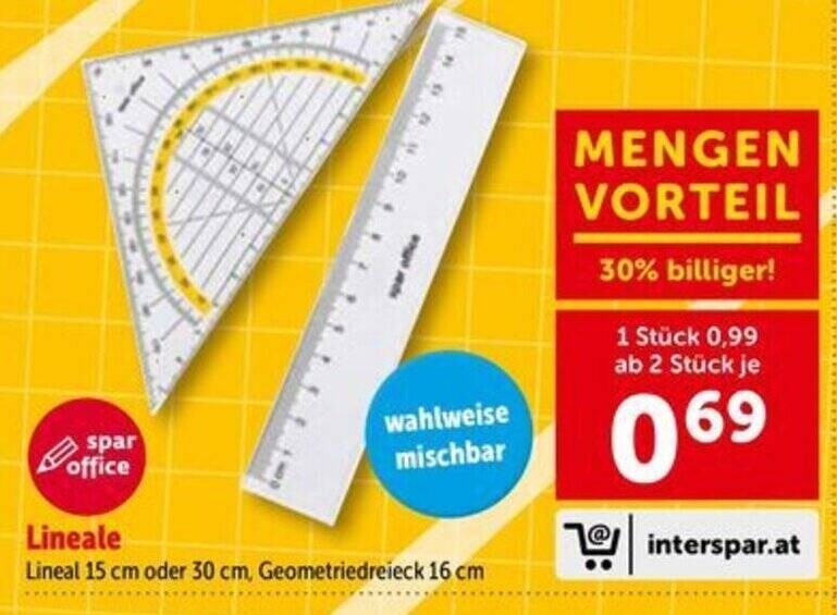 Lineal 30 cm Spar office Angebot bei Maximarkt