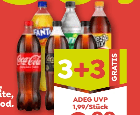 Coca-Cola, Fanta, Sprite, Mezzo Mix od. Kinley 6 x 1 Liter Angebot bei Adeg
