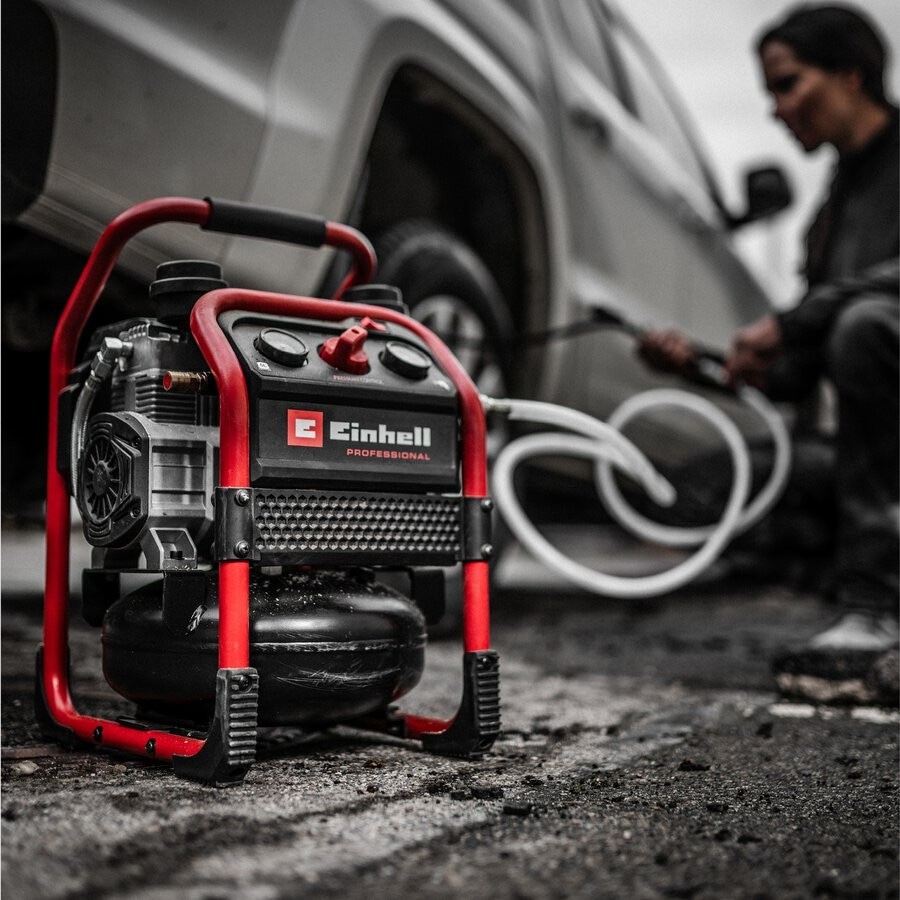Akku-Leise-2-Zylinder-Kompressor SILENZZO 18/160 Solo 6 Liter Einhell Angebot bei Zgonc