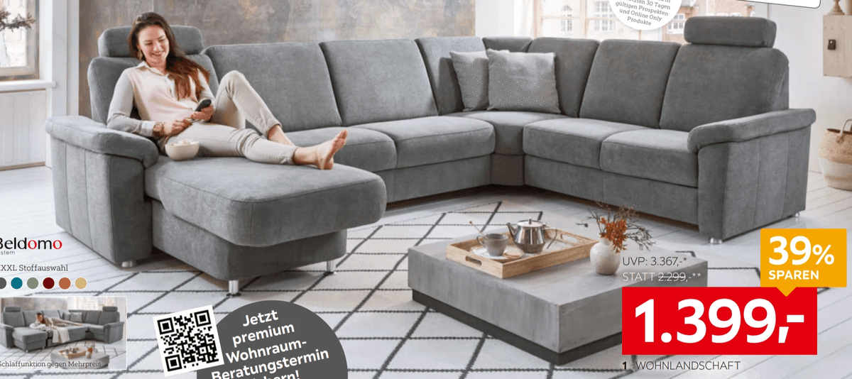 Wohnlandschaft Beldomo Angebot bei XXXLutz
