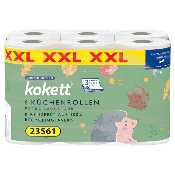 Küchenrolle mit Design 8 x 100 Kurzblatt KOKETT Angebot bei Hofer