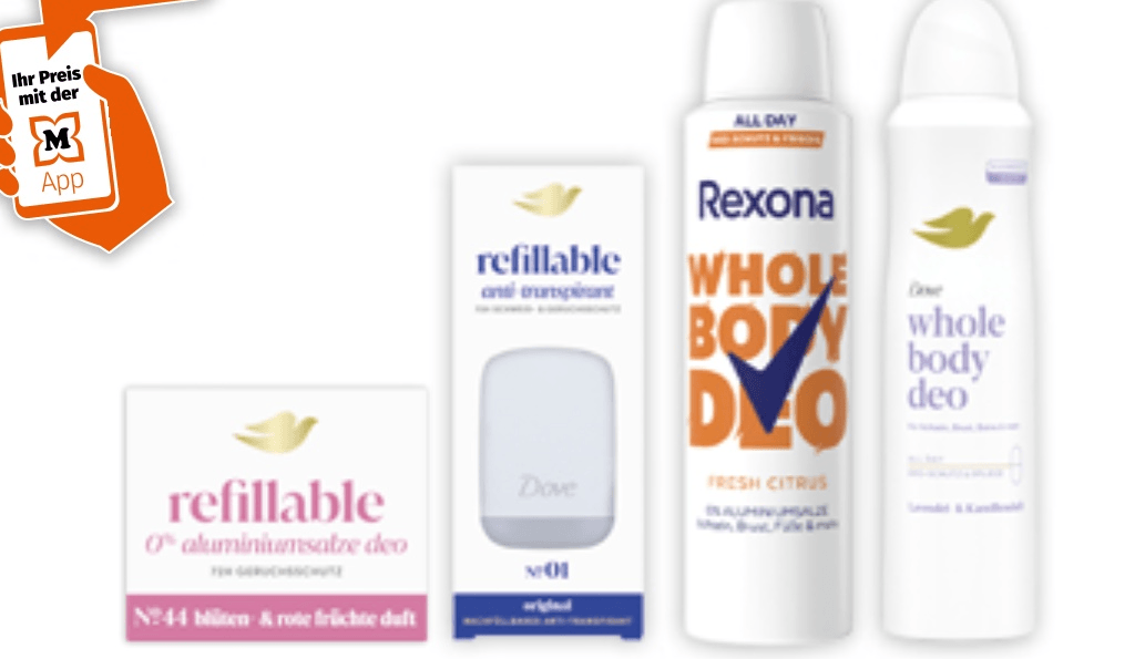 Ausgewählte Rexona Whole Body, Dove Whole Body und Dove Refill Artikel Rexona, Dove Angebot bei Müller