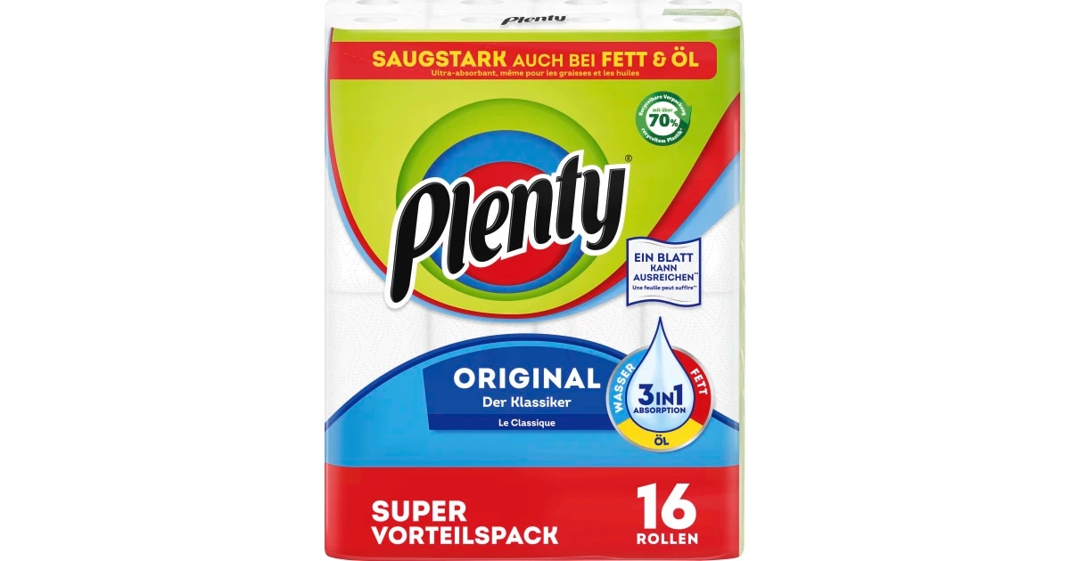 Plenty Küchenrolle 12er oder 16er-Packung Angebot bei Maximarkt