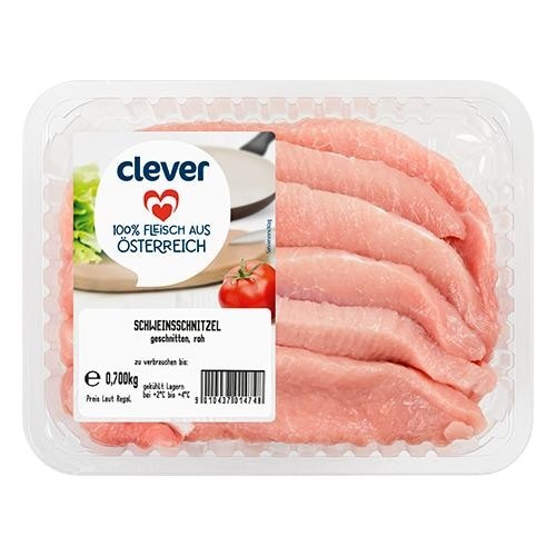 clever Schweinsschnitzel 700 g Angebot bei Billa