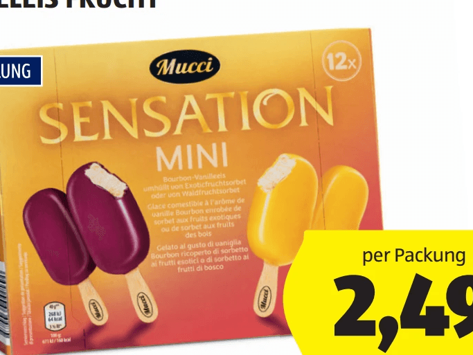 Mucci Mini Stieleis Frucht Sensation Mini 600 ml Angebot bei Hofer