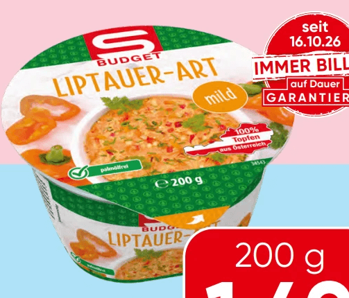 S-Budget Streichkäse Liptauer-Art 200 g Angebot bei Spar