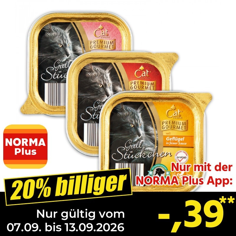 Geniesser Herzschale 85 g Cat Premium Gourmet Angebot bei Norma