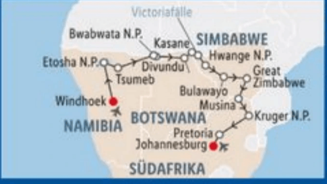Namibia, Botswana, Simbabwe & Südafrika Große Rundreise 18 Tage Angebot bei Lidl Reisen