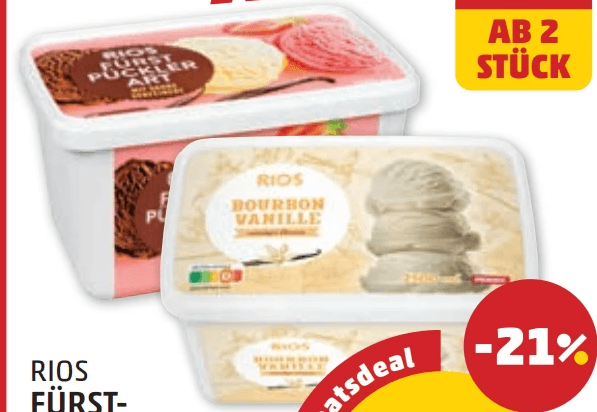 Fürst-Pückler-Art oder Bourbon-Vanille 2,5 Liter Rios Angebot bei Penny