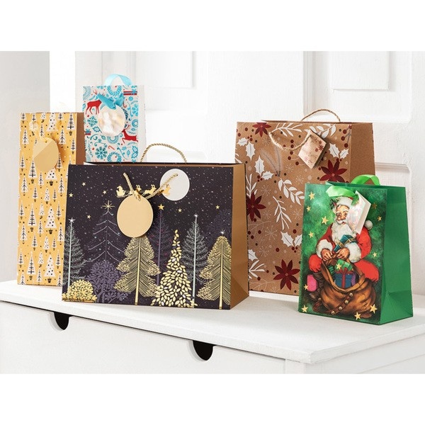CreAtelli Effekt-Geschenktaschen Maxi-Geschenktasche 2er-Set je ca. 32 x 26 x 12 cm Angebot bei Norma