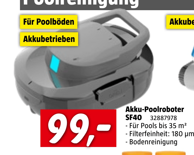 Akku-Poolroboter SF40 Angebot bei Bauhaus