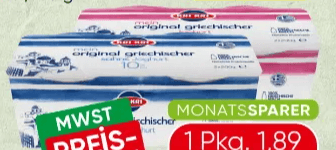 KRI KRI mein original griechischer Joghurt 0% Fett oder 10% Fett 2 x 200 g Angebot bei Spar