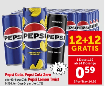 Pepsi Cola 0,33-Liter-Dose Angebot bei Interspar