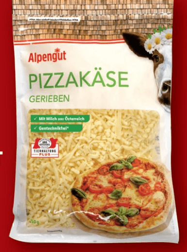 Pizzakäse gerieben 250 g Alpengut Angebot bei Lidl