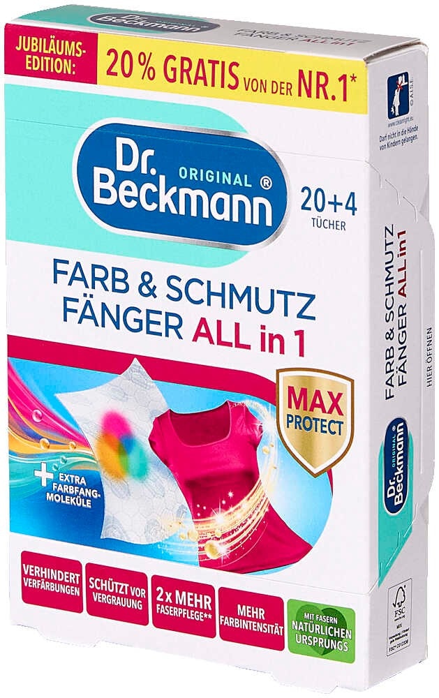 Dr. Beckmann Farb- & Schmutz Fänger 20 Tücher oder 22 Tücher Angebot bei Maximarkt