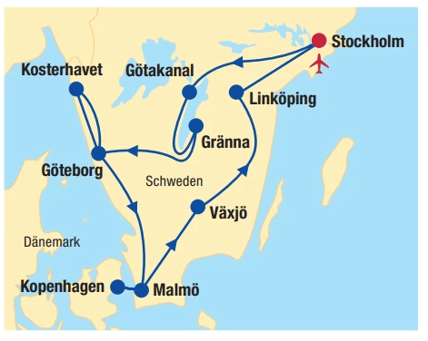 SÜDSCHWEDEN Rundreise 7 Nächte Angebot bei Billa Reisen