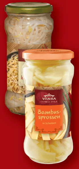 Mungobohnenkeimlinge/Bambussprossen 370 ml VITASIA Angebot bei Lidl