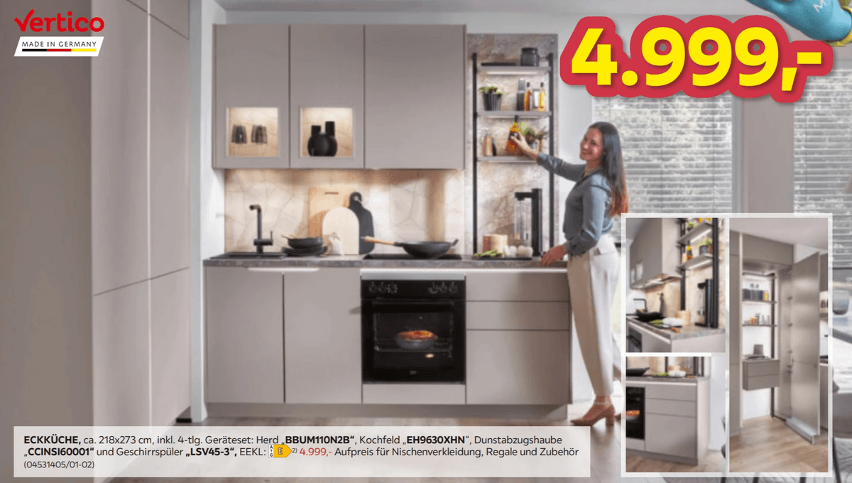 Vertico Eckküche ca. 218 x 273 cm Angebot bei Möbelix