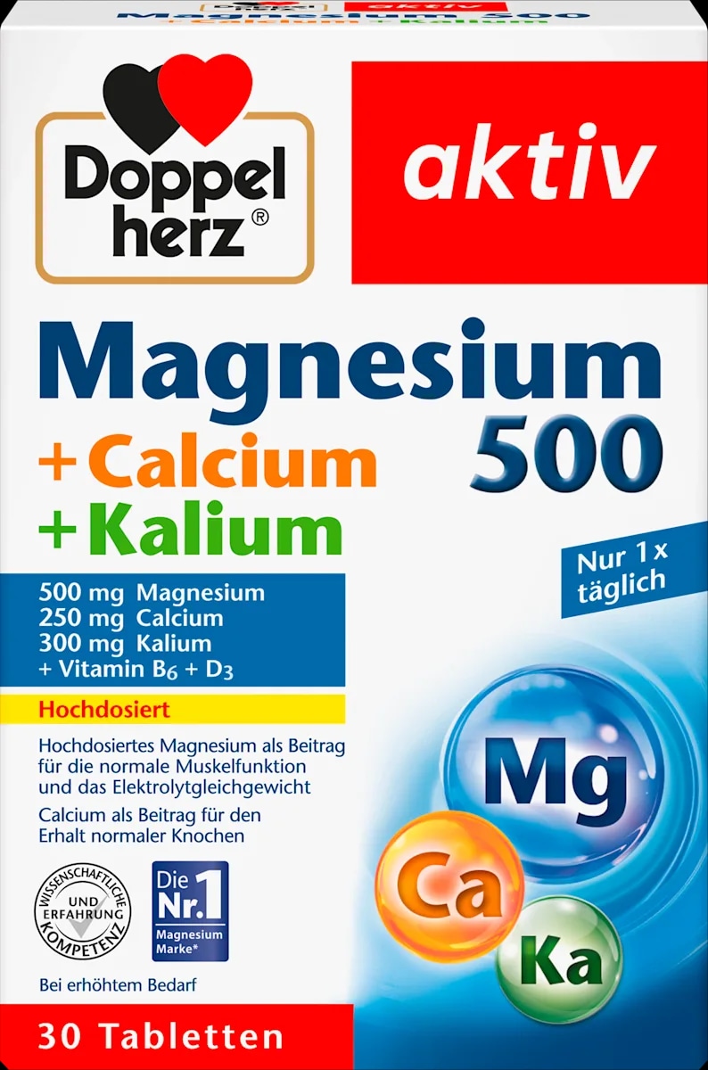 Doppelherz aktiv Magnesium 500 + Calcium + Kalium Tabletten 30 Stk. Angebot bei Dm