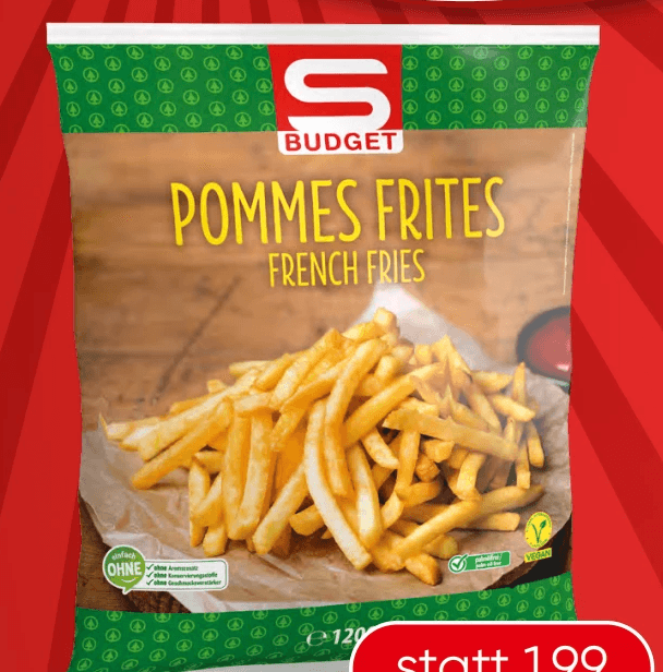 Pommes Frites 1200 g S-Budget Angebot bei Spar