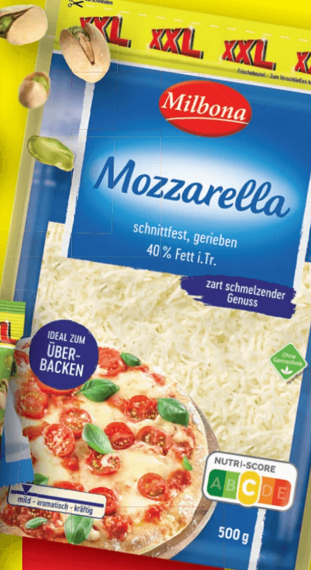 Milbona Mozzarella gerieben 500 g Angebot bei Lidl