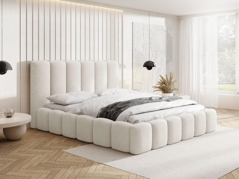 Polsterbett Chenille Creme Liegefläche: ca. 120x200 cm Angebot bei Möbelix
