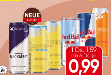 Red Bull Energy Drink oder Editions / The ORGANICS by Red Bull 0,25 Liter oder 0,33 Liter Angebot bei Spar