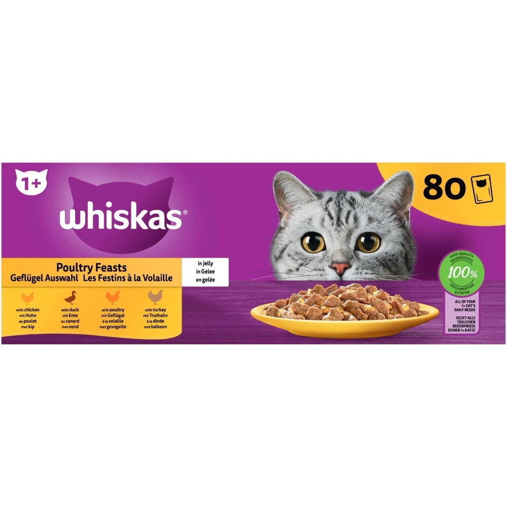 Whiskas Katzennahrung Mega Pack 80 x 85 g Angebot bei Eurospar