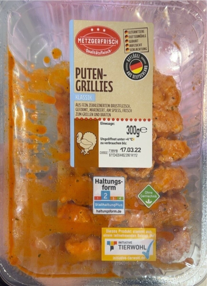 Frische Puten Grillies mariniert 300 g Angebot bei Lidl