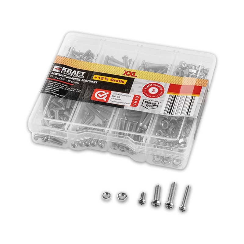 XXL-Befestigungs-Sortiment Gewindeschrauben 267-tlg. KRAFT Angebot bei Norma