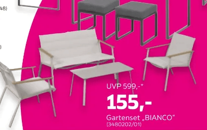 Gartenset Bianco Angebot bei Mömax