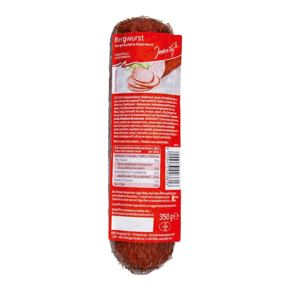 Jeden Tag Bergwurst 350 g Angebot bei MPREIS