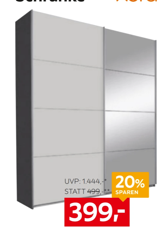 Schwebetürenschrank BR. CA. 181CM Angebot bei XXXLutz