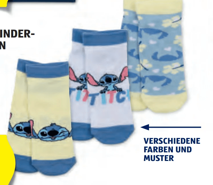 Kleinkinder-/Kinder-Sneaker-Socken 3 Paar Stitch/Cars Angebot bei Hofer