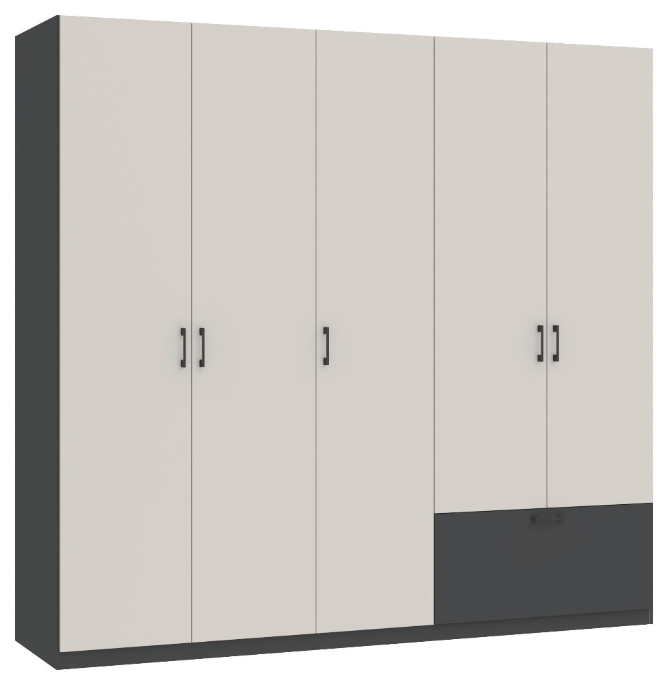 Kleiderschrank Kaschmir Dekor/Anthrazit ca. 225x210x54 cm Angebot bei Möbelix